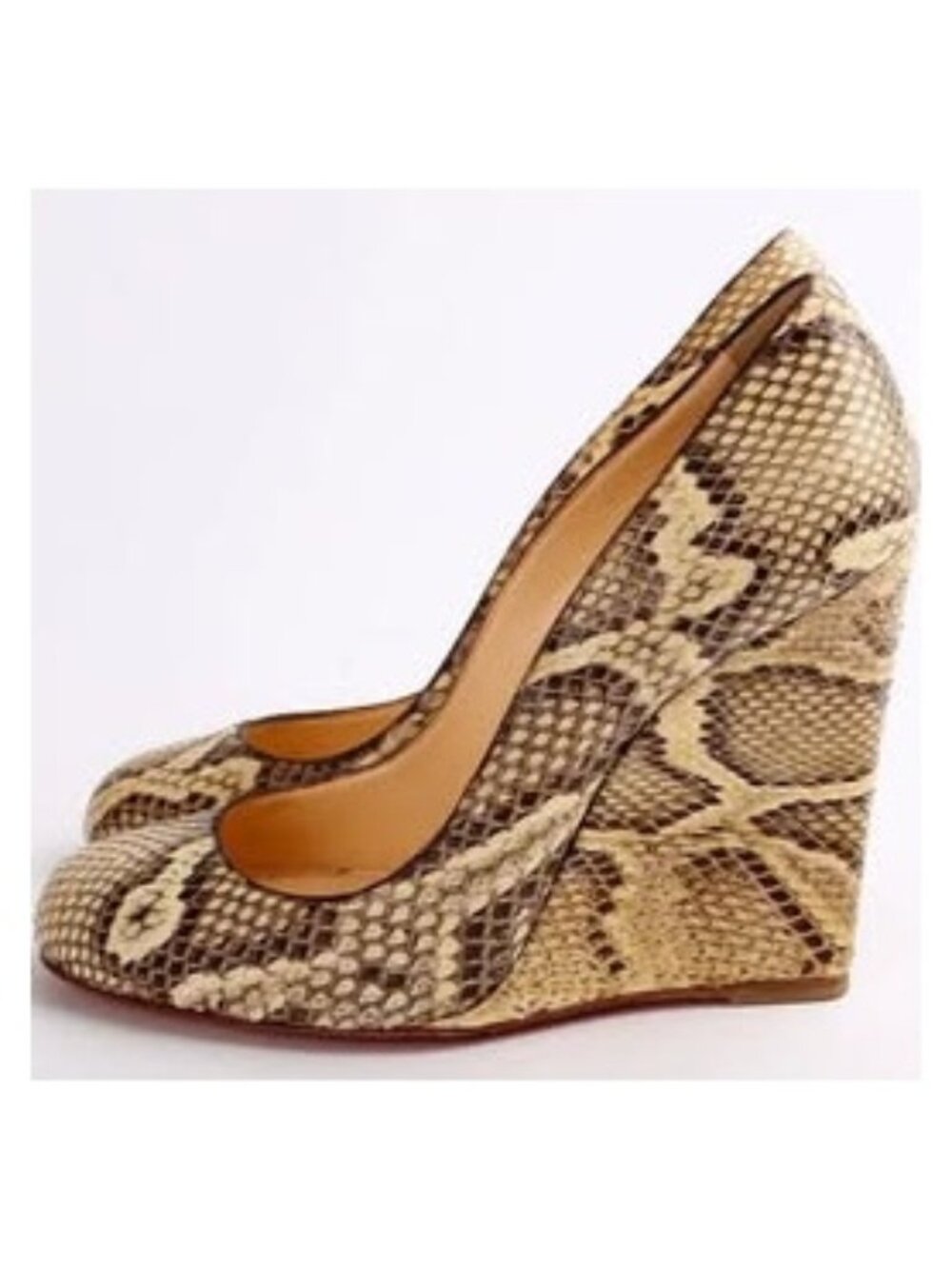 Christian Louboutin Python Leather Ron Ron Wedges Size 39